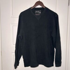 US large mens Eddie Bauer black pullover crewneck sweater